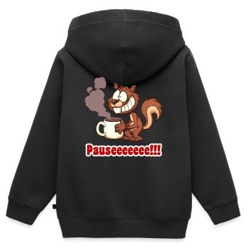 pause - Kids Premium Organic Zip-up Hoodie - black - Back - AI Model Kid Male (0cm)