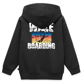 Wakeboard Wakeboard - Sweat Premium à capuche zippé enfant bio - noir - Dos - AI Model Kid Male (0cm)