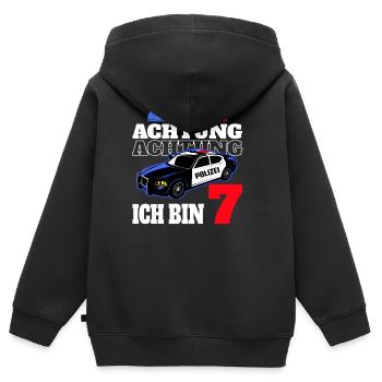 7. Geburtstag Polizei Polizist Junge Sohn Geschenk - Kinder Premium Organic Zip Hoodie - Schwarz - Hinten - AI Model Kid Male (0cm)