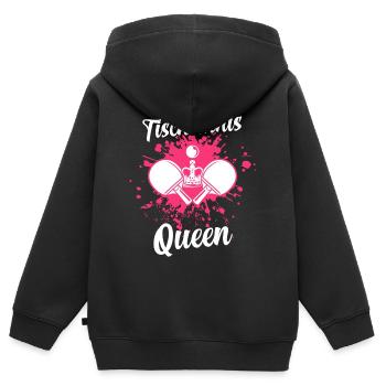 Tischtennis Tischtennisspielerin Tischtennisverein - Kinder Premium Organic Zip Hoodie - Schwarz - Hinten - AI Model Kid Male (0cm)