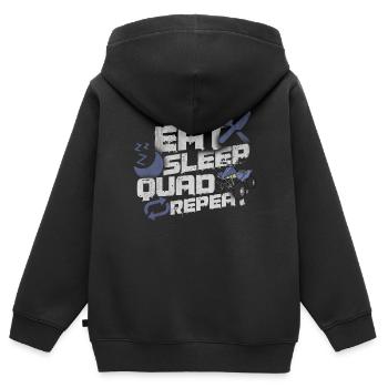 Quad - Kinder Premium Organic Zip Hoodie - Schwarz - Hinten - AI Model Kid Male (0cm)