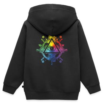 Illuminati Symbol All Seeing Eye Freimaurerdreieck - Kinder Premium Organic Zip Hoodie - Schwarz - Hinten - AI Model Kid Male (0cm)