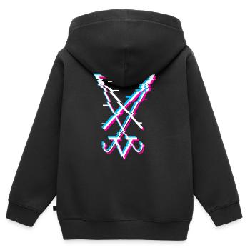 Sigil of Lucifer Aesthetic Goth Satanist Gift - Kids Premium Organic Zip-up Hoodie - black - Back - AI Model Kid Male (0cm)