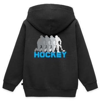 hockey feldhockey hockeyschläger sport eishockey - Kinder Premium Organic Zip Hoodie - Schwarz - Hinten - AI Model Kid Male (0cm)