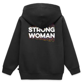 Femme forte - Sweat Premium à capuche zippé enfant bio - noir - Dos - AI Model Kid Male (0cm)