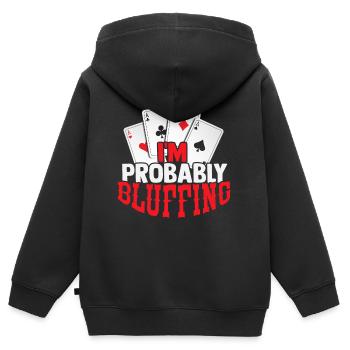 Poker - Kinder Premium Organic Zip Hoodie - Schwarz - Hinten - AI Model Kid Male (0cm)