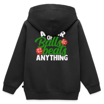 Poker - Kinder Premium Organic Zip Hoodie - Schwarz - Hinten - AI Model Kid Male (0cm)