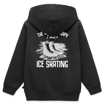 eiskunstlauf - Kinder Premium Organic Zip Hoodie - Schwarz - Hinten - AI Model Kid Male (0cm)