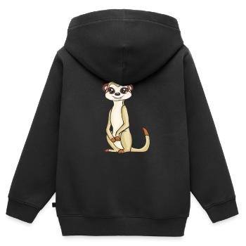 suricate - Sweat Premium à capuche zippé enfant bio - noir - Dos - AI Model Kid Male (0cm)