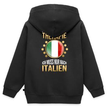 Italien Flag Länderliebe Unisex Lustiger Spruch - Kinder Premium Organic Zip Hoodie - Schwarz - Hinten - AI Model Kid Male (0cm)