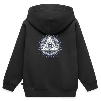Illuminati Verschwörung Freimaurer Dreieck Mandala - Kinder Premium Organic Zip Hoodie - Schwarz - Hinten - AI Model Kid Male (0cm)