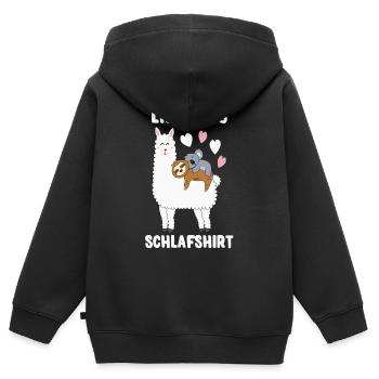 Lieblings Schlafshirt - Frauen Pyjama Alpaka - Kinder Premium Organic Zip Hoodie - Schwarz - Hinten - AI Model Kid Male (0cm)