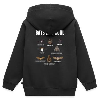Bats are cool. Bats are cool bat - Kids Premium Organic Zip-up Hoodie - black - Back - AI Model Kid Male (0cm)