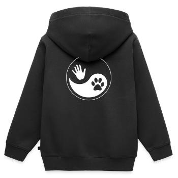 Yin Yang Hund Menschenhunde Liebhaber Welpen Welpen Geschenk - Kinder Premium Organic Zip Hoodie - Schwarz - Hinten - AI Model Kid Male (0cm)