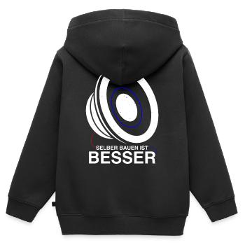 Lautsprecher selber bauen Bass Hifi Geschenk Box - Kinder Premium Organic Zip Hoodie - Schwarz - Hinten - AI Model Kid Male (0cm)