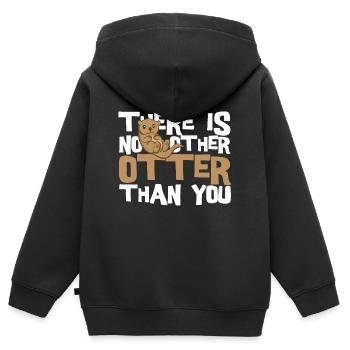 Otter - Kinder Premium Organic Zip Hoodie - Schwarz - Hinten - AI Model Kid Male (0cm)