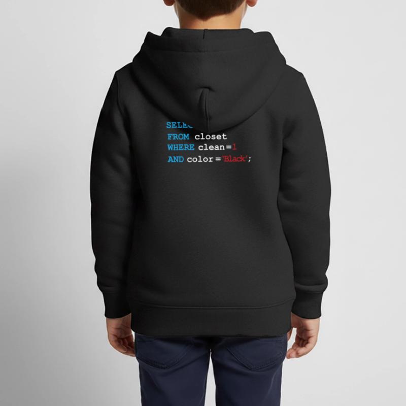 Developer Devops Morgenroutine SQL Select Kinder Premium Organic Zip Hoodie
