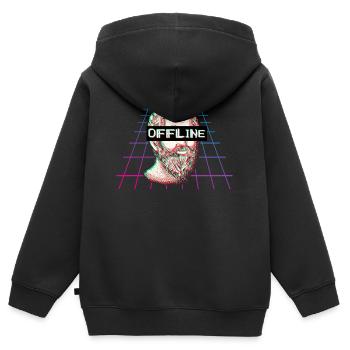 Plato Philosophy Vaporwave Offline Gift - Sweat Premium à capuche zippé enfant bio - noir - Dos - AI Model Kid Male (0cm)