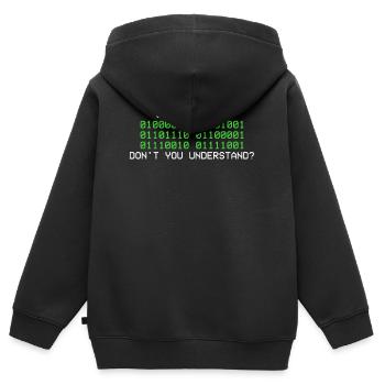Binary code programmer informatics binary - Kids Premium Organic Zip-up Hoodie - black - Back - AI Model Kid Male (0cm)