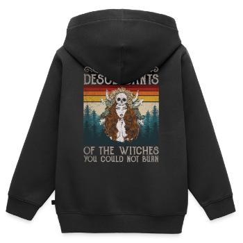 Hexe Halloween Retro Wicca Damen Retro Pagan - Kinder Premium Organic Zip Hoodie - Schwarz - Hinten - AI Model Kid Male (0cm)