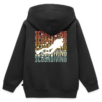 Scuba Diving - Kinder Premium Organic Zip Hoodie - Schwarz - Hinten - AI Model Kid Male (0cm)