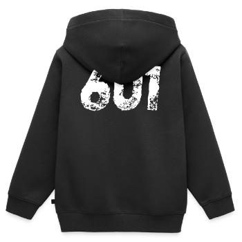 GDR  Trabi Cult Gift Idea - Kids Premium Organic Zip-up Hoodie - black - Back - AI Model Kid Male (0cm)