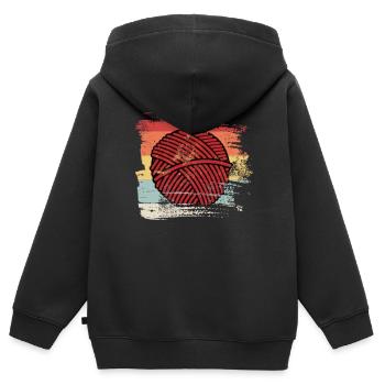 Retro Hobby Wool - Kids Premium Organic Zip-up Hoodie - black - Back - AI Model Kid Male (0cm)