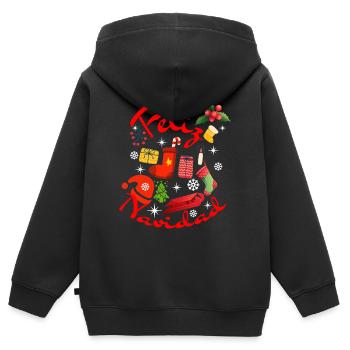 Christmas Christmas Christmas Christmas Christmas - Kids Premium Organic Zip-up Hoodie - black - Back - AI Model Kid Male (0cm)