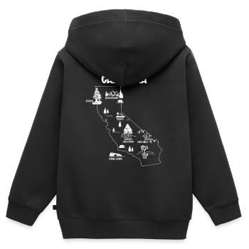 Parcs nationaux de Californie, Glacier, Yosemite, - Sweat Premium à capuche zippé enfant bio - noir - Dos - AI Model Kid Male (0cm)