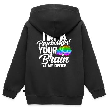 Psychologie Gehirn Anthropologie Freud Therapeut - Kinder Premium Organic Zip Hoodie - Schwarz - Hinten - AI Model Kid Male (0cm)