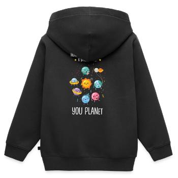 Cosmos Astronautes Cadeau - Sweat Premium à capuche zippé enfant bio - noir - Dos - AI Model Kid Male (0cm)