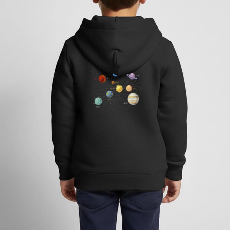 Solar system with all planets, orbits Kids Premium Organic Zip-up Hoodie