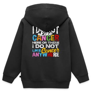 Paroles de thérapie chimio-cancer cure - Sweat Premium à capuche zippé enfant bio - noir - Dos - AI Model Kid Male (0cm)