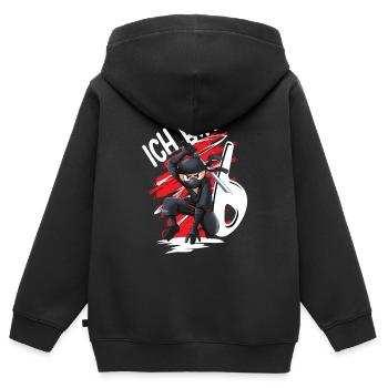 6. Geburtstag Junge Ninja Ich bin 6 - Kinder Premium Organic Zip Hoodie - Schwarz - Hinten - AI Model Kid Male (0cm)