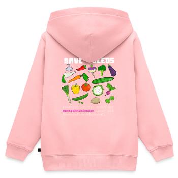 Save our Seeds Rettet altes Saatgut Artenvielfalt - Kinder Premium Organic Zip Hoodie - Rosa - Hinten - AI Model Kid Female (0cm)