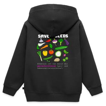 Save our Seeds Rettet altes Saatgut Artenvielfalt - Kinder Premium Organic Zip Hoodie - Schwarz - Hinten - AI Model Kid Male (0cm)