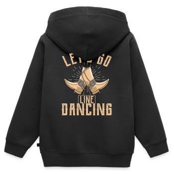 Linedance - Kinder Premium Organic Zip Hoodie - Schwarz - Hinten - AI Model Kid Male (0cm)