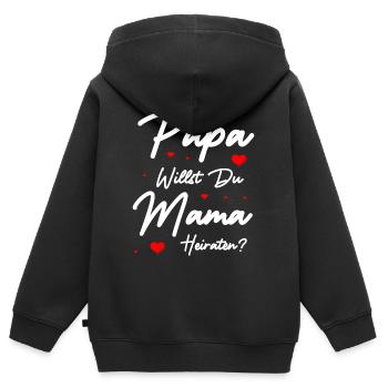 Heiratsantrag Ehe Heirat Verlobung Kinder - Kinder Premium Organic Zip Hoodie - Schwarz - Hinten - AI Model Kid Male (0cm)