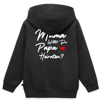 Heiratsantrag Ehe Verlobung Heiraten Kinder - Kinder Premium Organic Zip Hoodie - Schwarz - Hinten - AI Model Kid Male (0cm)