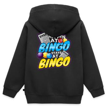 Bingo - Kinder Premium Organic Zip Hoodie - Schwarz - Hinten - AI Model Kid Male (0cm)