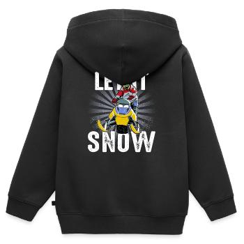 Let It Snow - Cadeau de motoneige pour motoneige - Sweat Premium à capuche zippé enfant bio - noir - Dos - AI Model Kid Male (0cm)