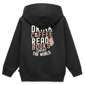 livre - Sweat Premium à capuche zippé enfant bio - noir - Dos - AI Model Kid Male (0cm)