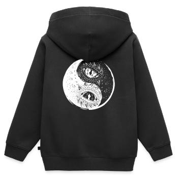 Drachenauge Yin Yang China Harmonie Taoismus Zen Geschenk - Kinder Premium Organic Zip Hoodie - Schwarz - Hinten - AI Model Kid Male (0cm)