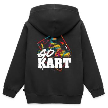 Go Kart Racer Construit pour Speed King Of Racetrack - Sweat Premium à capuche zippé enfant bio - noir - Dos - AI Model Kid Male (0cm)