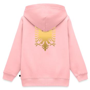 Golden Albania Eagle Shirt Albania Land Gift - Kids Premium Organic Zip-up Hoodie - rose - Back - AI Model Kid Female (0cm)