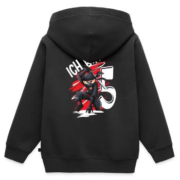 5. Birthday Boy Ninja I'm 5 - Kids Premium Organic Zip-up Hoodie - black - Back - AI Model Kid Male (0cm)
