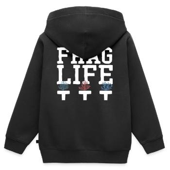 Frag Life Korallen Aquarium & Aquarist, Salzwasser - Kinder Premium Organic Zip Hoodie - Schwarz - Hinten - AI Model Kid Male (0cm)