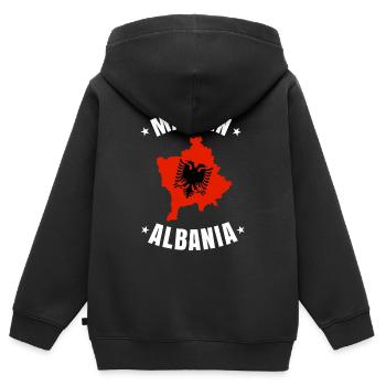 Albanien - Kinder Premium Organic Zip Hoodie - Schwarz - Hinten - AI Model Kid Male (0cm)