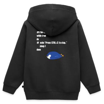 Cadeau drôle d'informaticien programmeur Linux - Sweat Premium à capuche zippé enfant bio - noir - Dos - AI Model Kid Male (0cm)