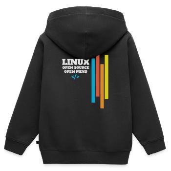 Cadeau d'administrateur de programmeur Linux - Sweat Premium à capuche zippé enfant bio - noir - Dos - AI Model Kid Male (0cm)